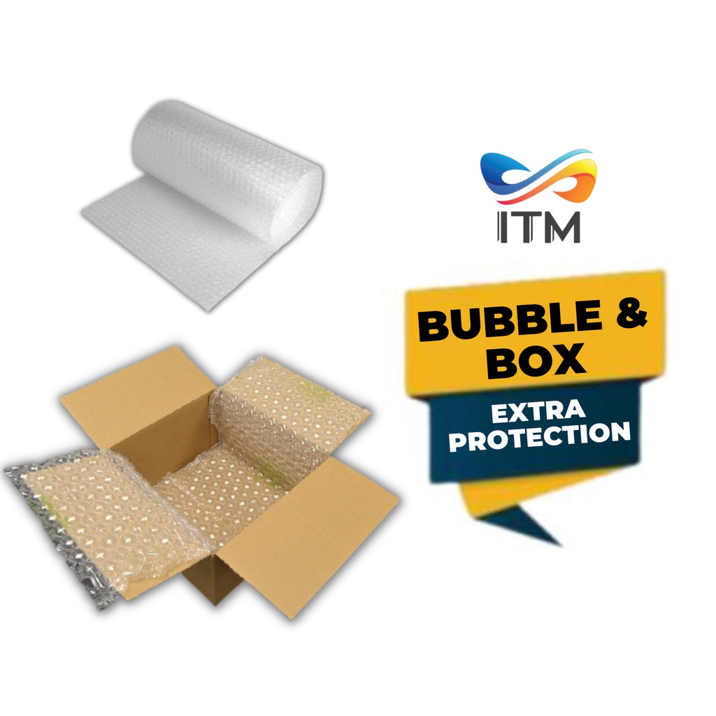 (EXTRA PROTECTION) ADD ON BUBBLE WRAP AND CARTON BOX FOR ALL PACKAGING/ EXTRA BUBBLE WRAP UNTUK