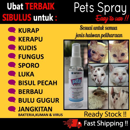 Spray Pet Ubat Spray Kucing Anjing Cat Dog Pet Luka Kurap Kudis Sporo Gatal Shopee Malaysia