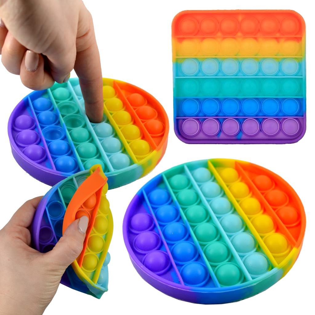 POP ITS- SENSORY BUBBLE FIDGET TOY (100% SILICONE) - RAINBOW | Shopee ...