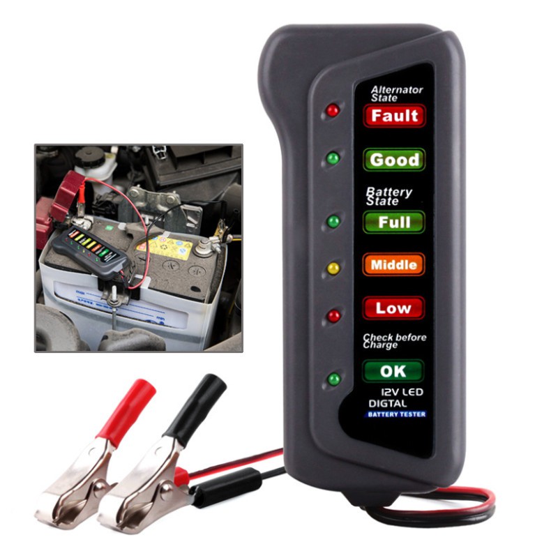 [Ready Stock] 12V Car Battery Alternator Car Battery Tester Accurate Alternator Penguji Bateri Kereta