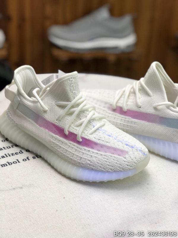 white rainbow yeezys