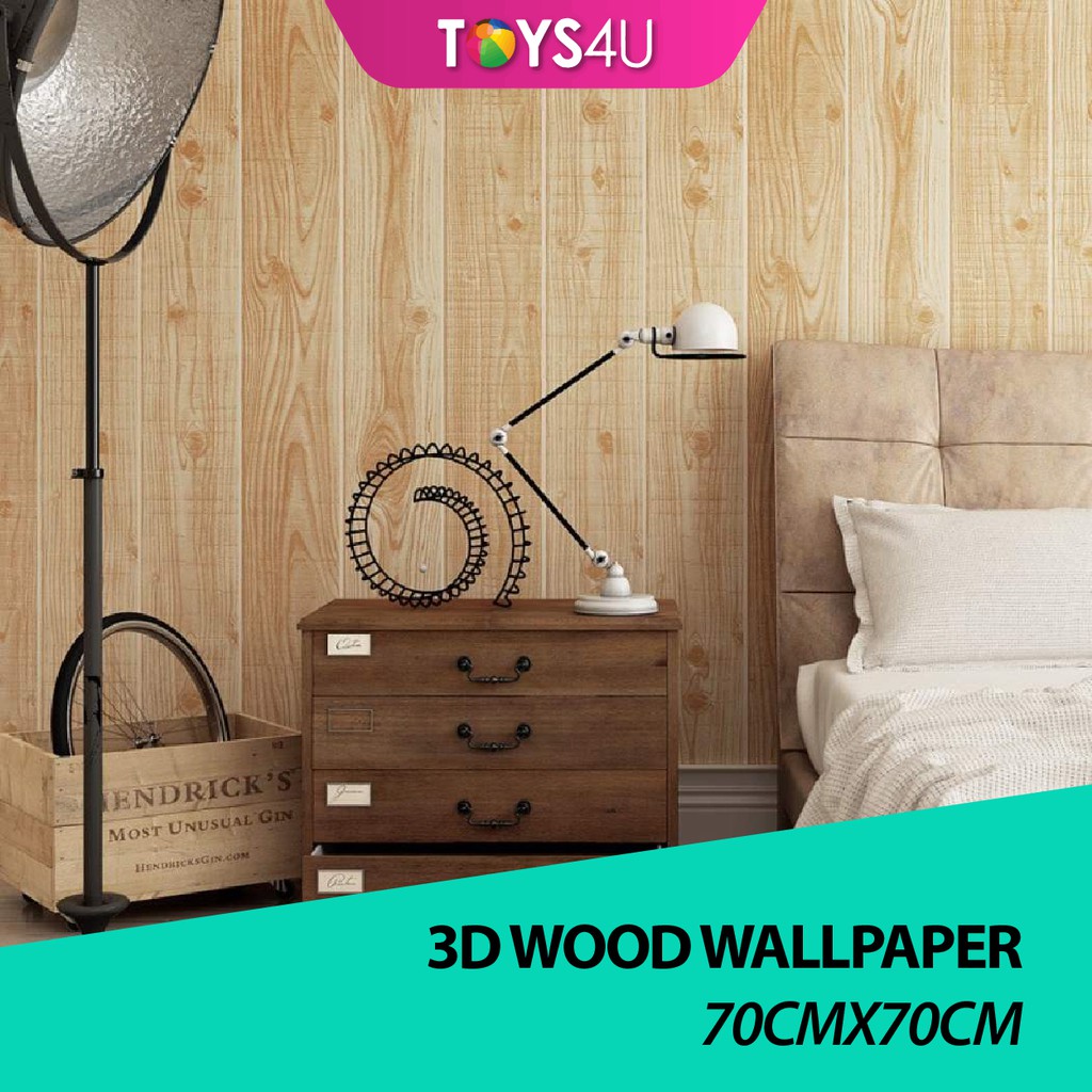 3D Wood Wallpaper 70cmx70cm TOYS4U Shopee Malaysia