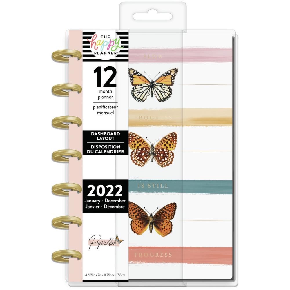 Happy Planner 12-Month Dated Mini Planner - Papillon, Jan 2022-Dec 2022