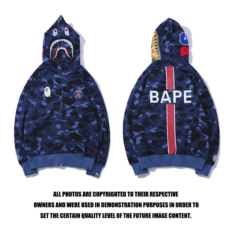 a bathing ape blue camo hoodie