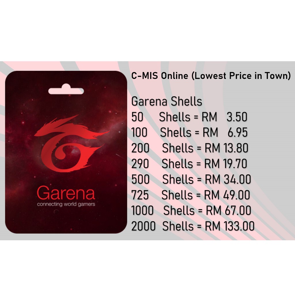 500 garena shells price