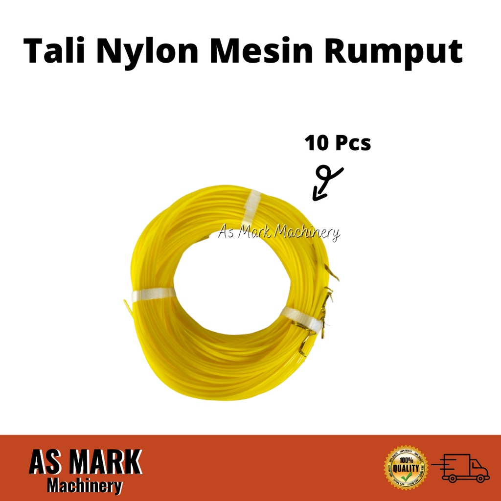 15YD+- 10 pcs Tali Mesin Rumput Nylon Trimmer Square 4segi Tali Potong Rumput