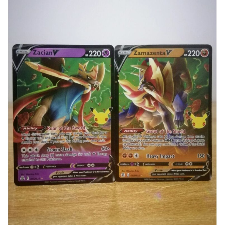 25th Celebration Zacian V & Zamazenta V (Full Art) | Shopee Malaysia