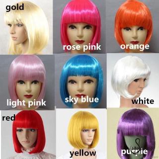 NEW Wig Rambut  Palsu Bob  Pendek Lurus Poni Samping 