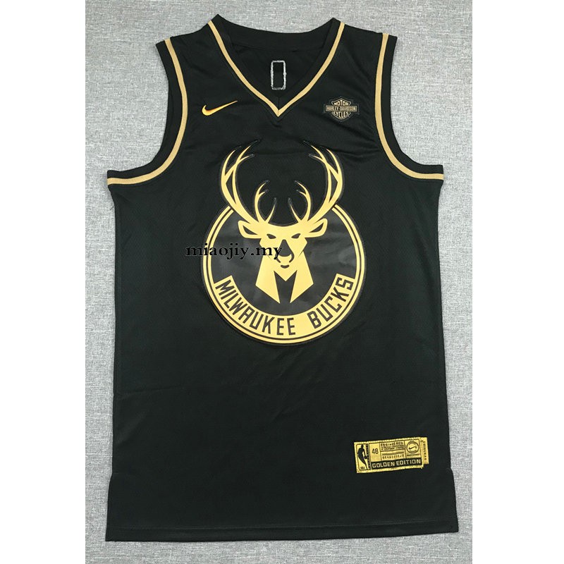 milwaukee bucks black and gold jersey