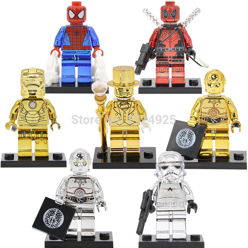 gold lego iron man