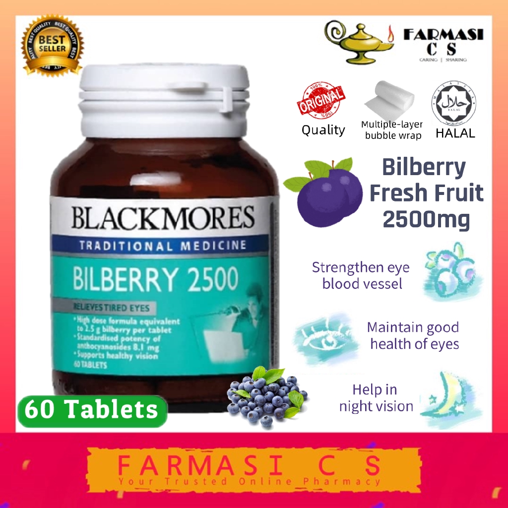 Blackmores Bilberry 2500 60 tablets EXP01/2023 [ Tired eye Sore Dry