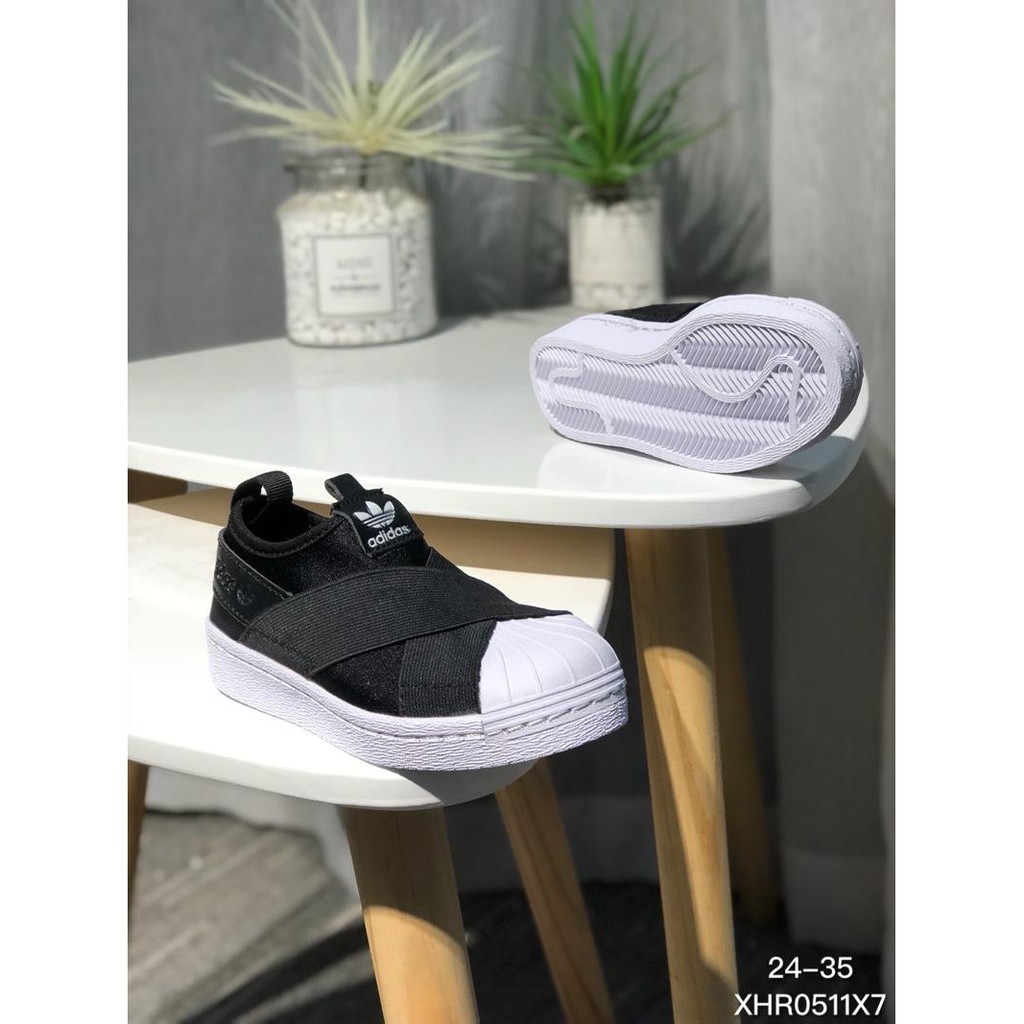Adidas SUPERSTAR SLIPON Clover Shell Bandages Board Shoes Children's shoes Adidas SUPERSTAR SLIPON Clover Shell Bandages Board Shoes Children's shoes