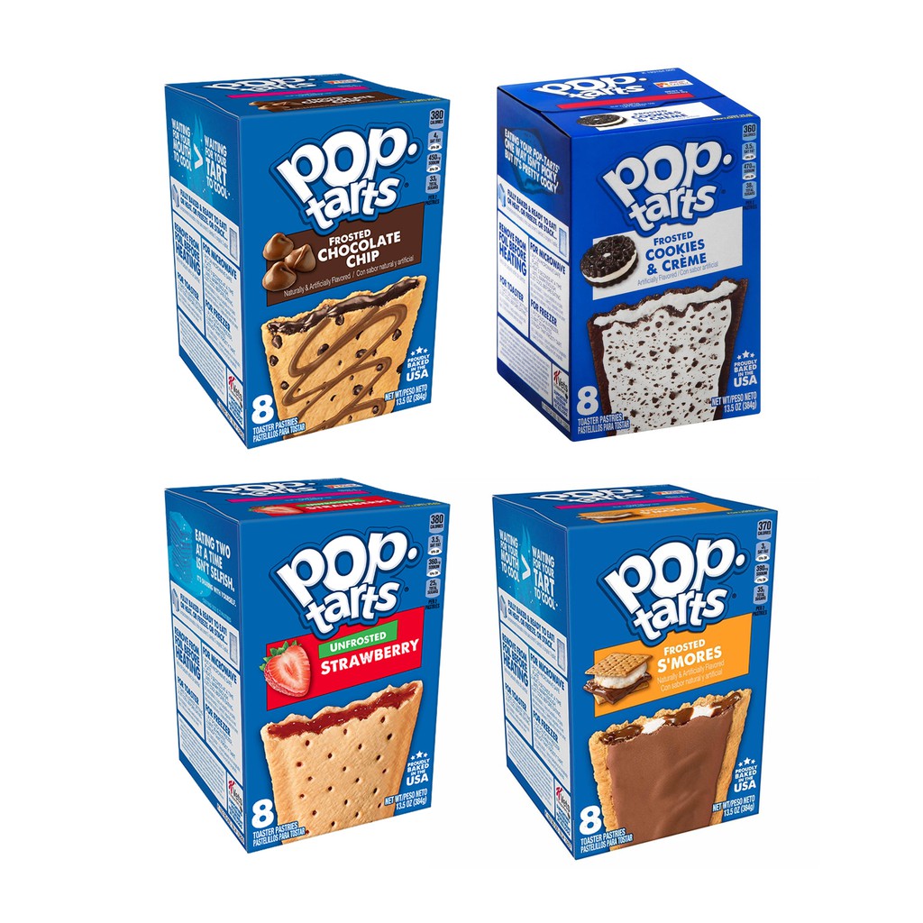 Kelloggs Pop Tarts (384g) - Chocolate Chip/ Chocolate Fudge/ Cookies ...