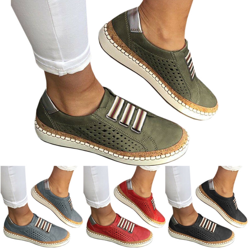 slide hollow out round toe sneakers