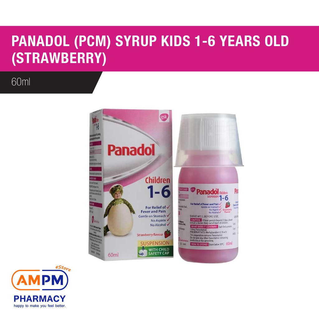PANADOL (PCM) SYRUP KIDS 16 YEARS OLD (STRAWBERRY) 60ml Shopee Malaysia