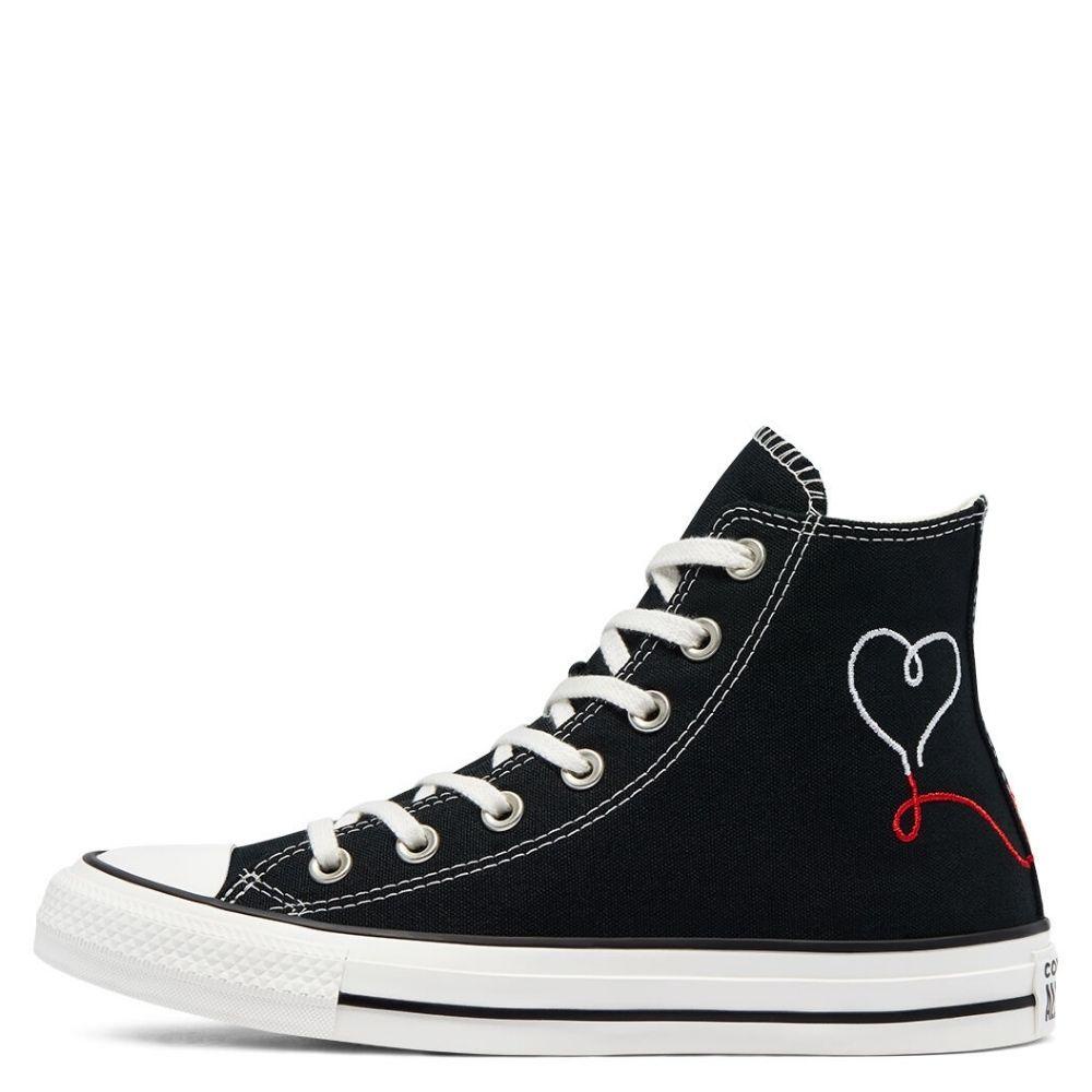 c Converse Valentine S Day Chuck Taylor All Star High Top Black Vintage White Egret Shopee Malaysia