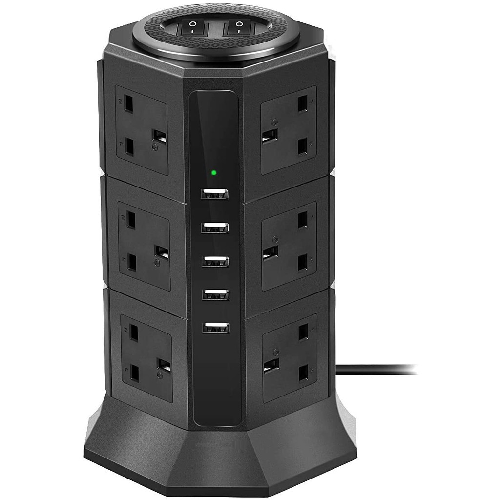 Plug Extention Tower Surge Protector Desktop Power Strip Tower Power