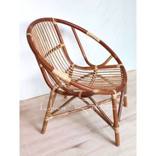 Rattan round chair / Kerusi rotan sandar bulat / Chilling chair garden