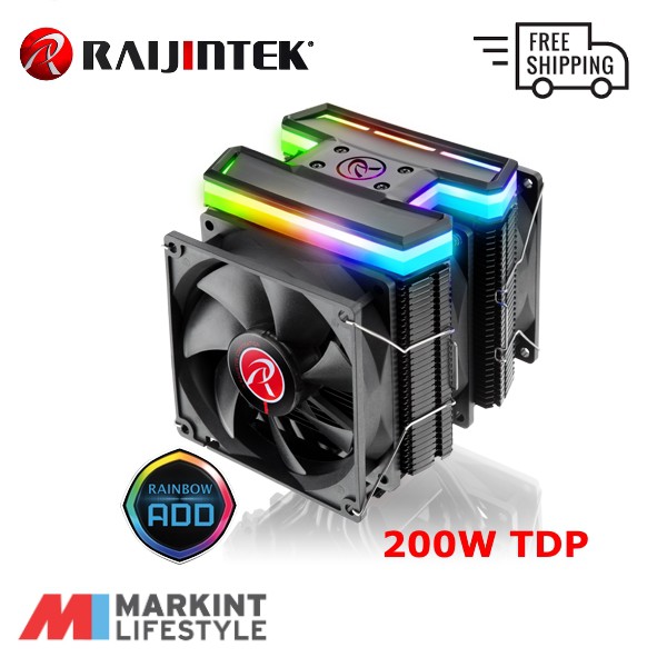 RAIJINTEK DELOS RBW RGB TRIPLE FAN HEATSINK CPU COOLER 200W TDP