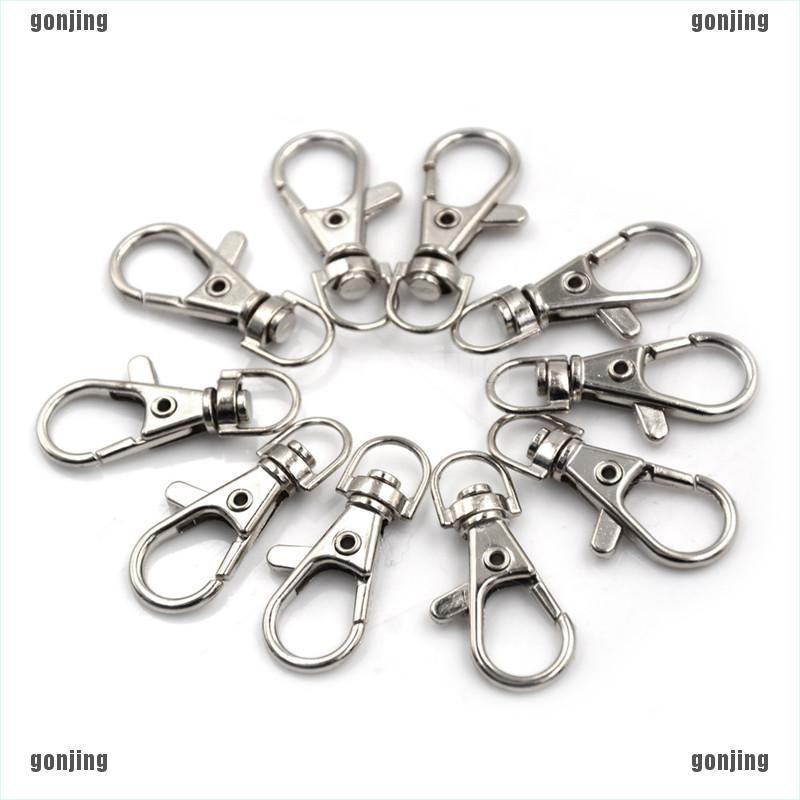 10pc/set Lobster Clasp Swivel Trigger Clip Snap Hook Bag CarKey RingsKeychain*s 