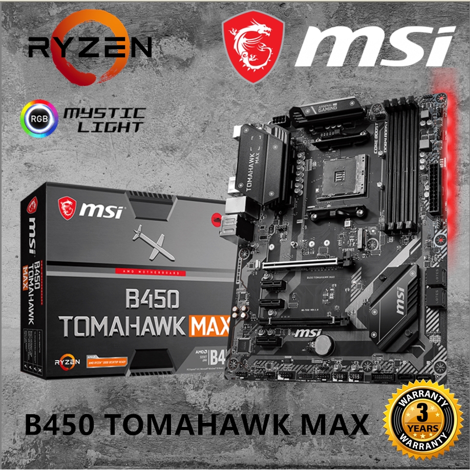 MSI B450 TOMAHAWK MAX ATX Motherboard ( Support 1st, 2nd and 3rd Gen