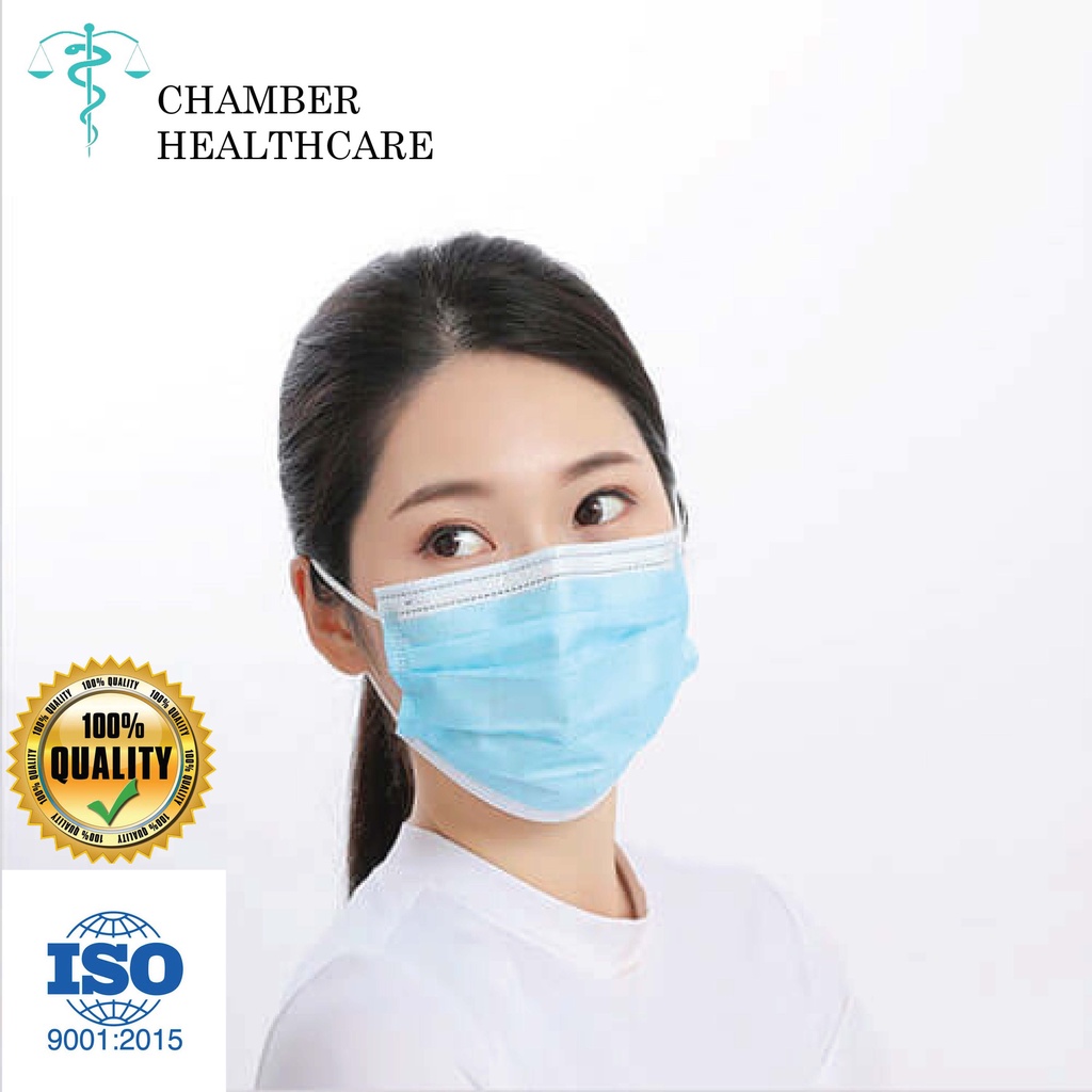 Chamber Healthcare 3 Ply Basic Medical Face Mask (Blue Color)