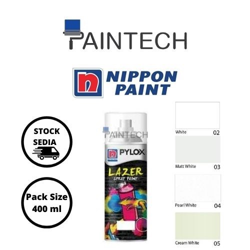 [100 GENUINE] Nippon Pylox Lazer Aerosol Spray White / Matt White