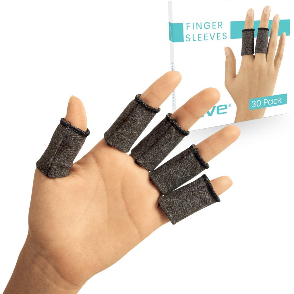 Vive Finger Sleeve Protectors (30 Pack) Thumb Support Brace for