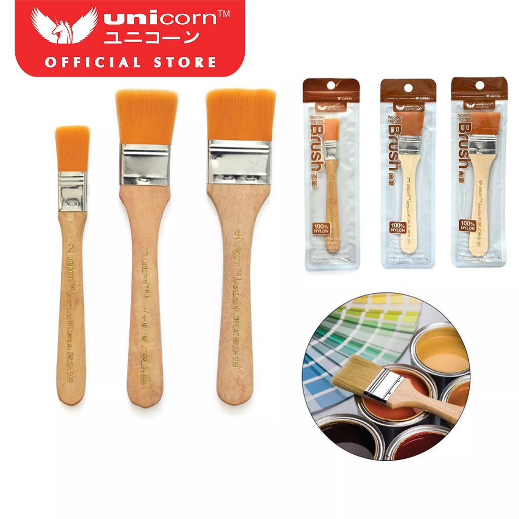 Unicorn Artist Nylon Flat Brush UAB-599-2/3/4-L