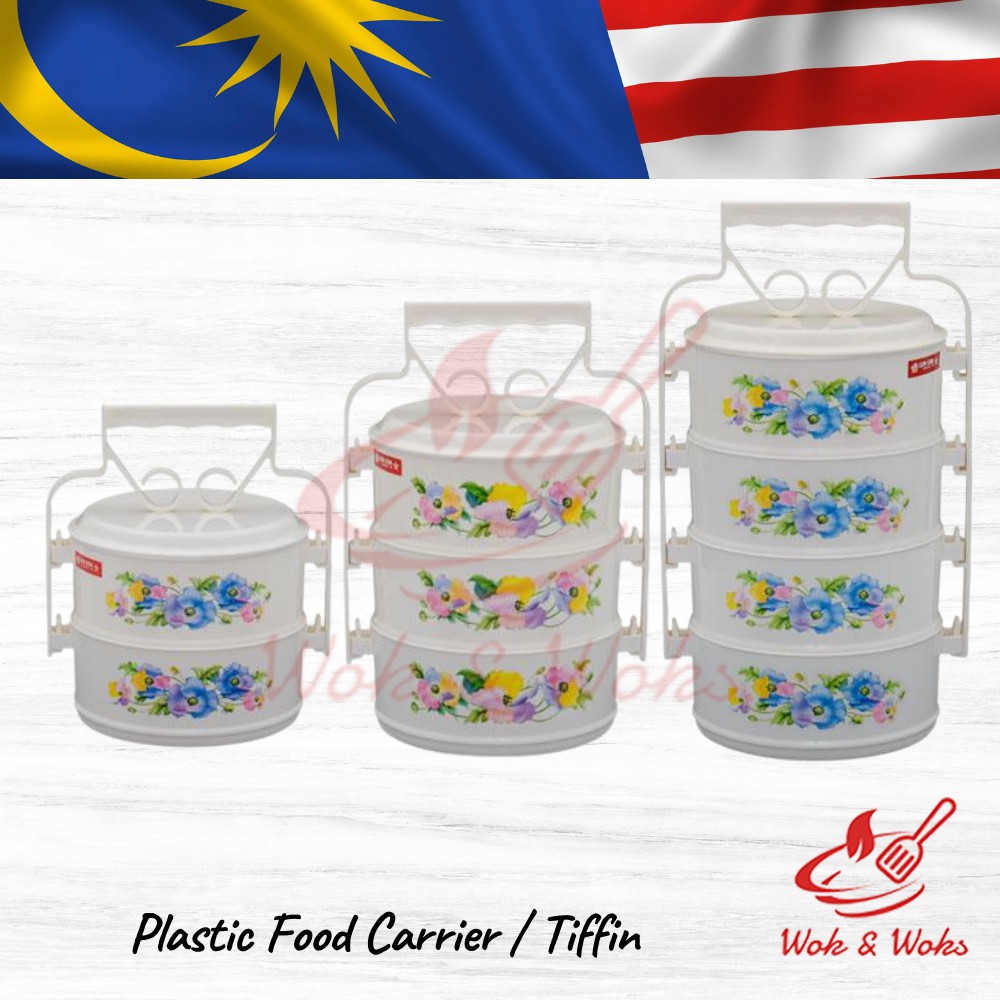 Lionstar Brand Plastic Food Carrier Tiffin / Mangkuk Tingkat Plastik Jenama Lionstar (2, 3, 4 Stack)