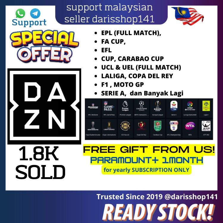 DAZN SPORTS PREMIUM LEGIT ACCOUNT WITH WARRANTY | Shopee Malaysia
