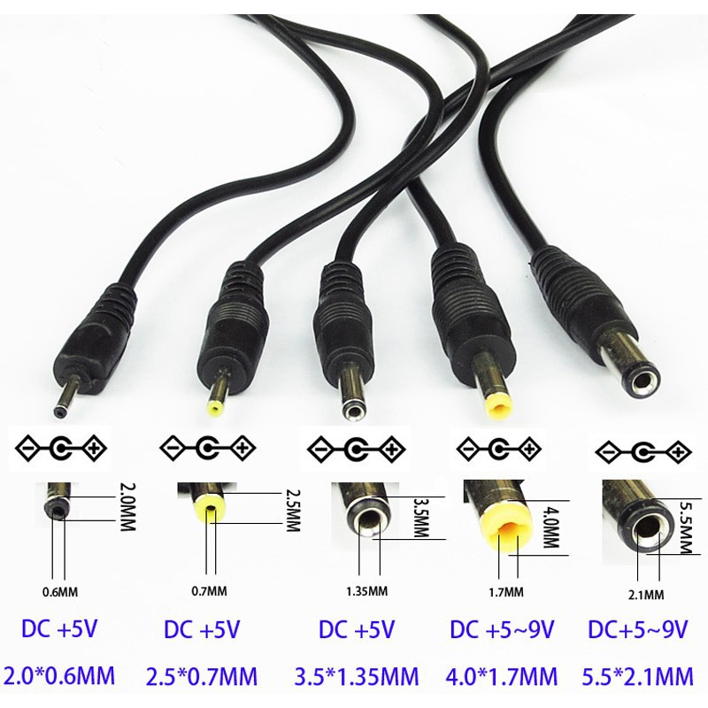 USB to DC 2.0mm 2.5mm 3.5mm 4.0mm 5.5mm 5V DC Barrel Jack Power Cable ...