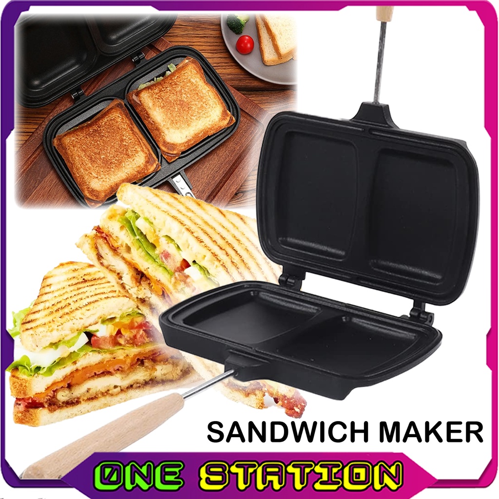 Bread Toaster Pan Sandwich Maker Bread Toast Pan Pembakar Roti Sandwich Toaster Double Side Frying Pan Panini Maker