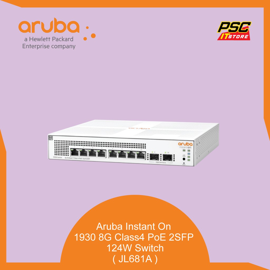 HP Aruba JL681A | Aruba Instant On 1930 8G Class4 PoE 2SFP 124W Switch ...