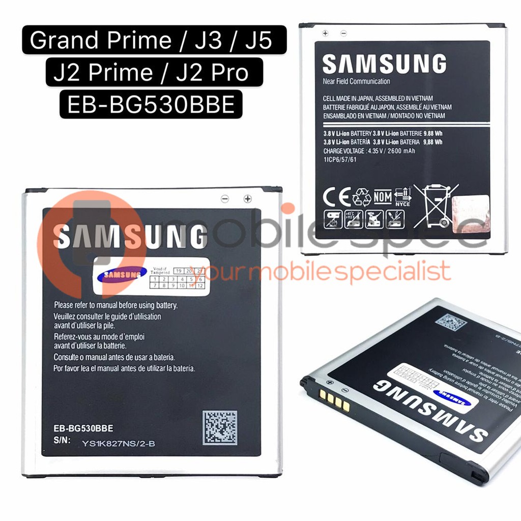 Bateri Samsung Galaxy Grand Prime J2 Prime J3 J5 J2 Pro Eb Bg530bbe 2600mah High Quality Battery Shopee Malaysia