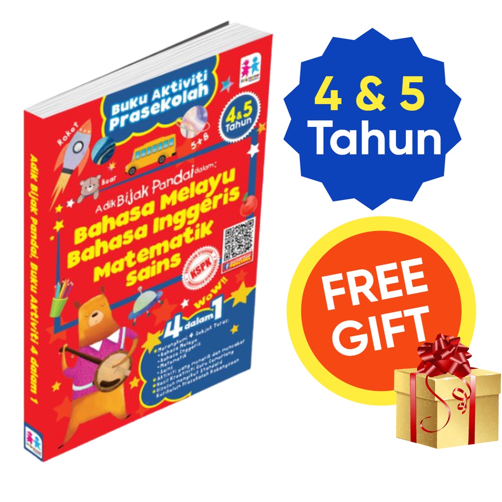 (FREE GIFT) Buku Aktiviti Prasekolah 4 & 5 Tahun-BM-BI-MATEMATIK-SAINS ...