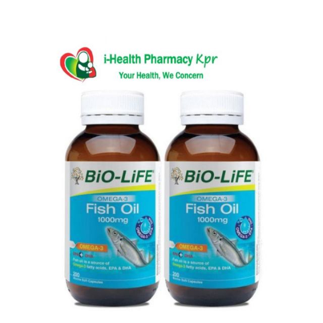 Bio-Life Omega-3 Fish Oil 1000mg 200's/200's x2 | Shopee Malaysia