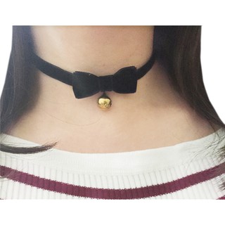 choker with bow and bell