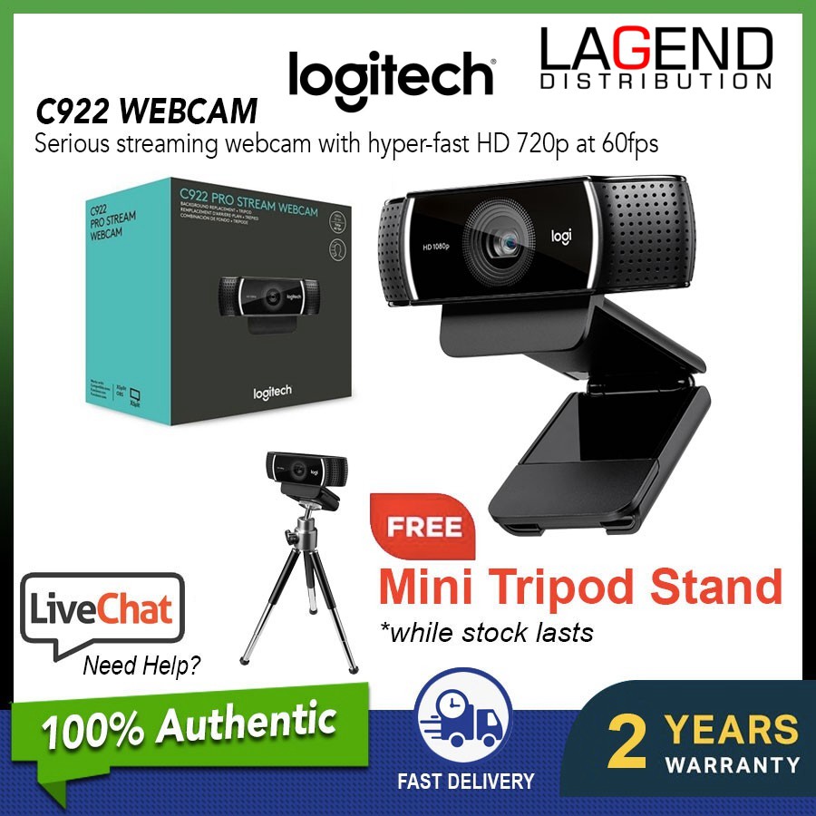LOGITECH C922 PRO FULL HD 1080P STREAM WEBCAM WITH TRIPOD Shopee Malaysia