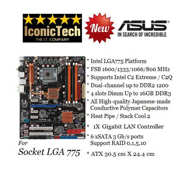 ASUS P5Q3 LGA 775 Intel P45 DDR3 ATX Motherboard (NewBulk Pack