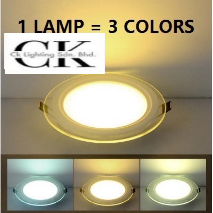 Led Downlight 3 Colour Step Glass High Quality