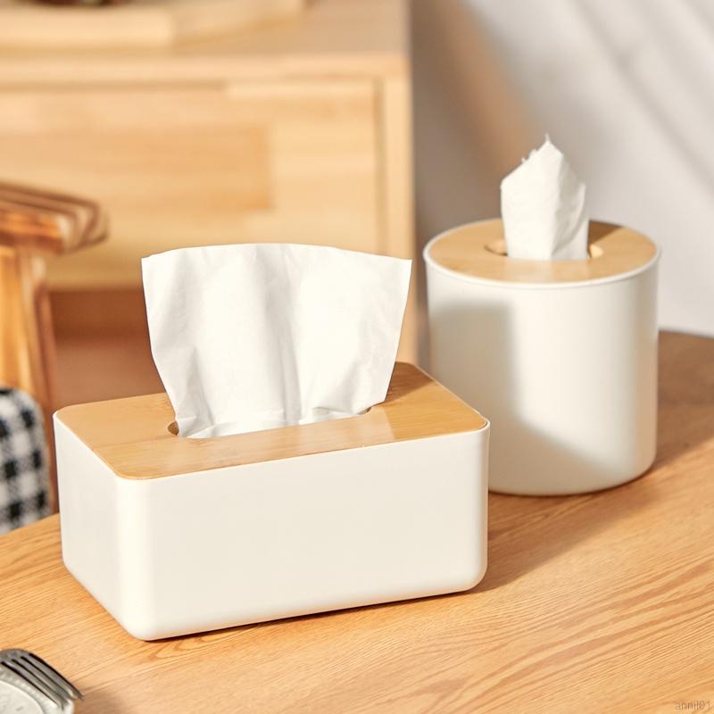 Tissue Box Wooden Cover Toilet Paper Box Solid Wood Napkin Holder Case