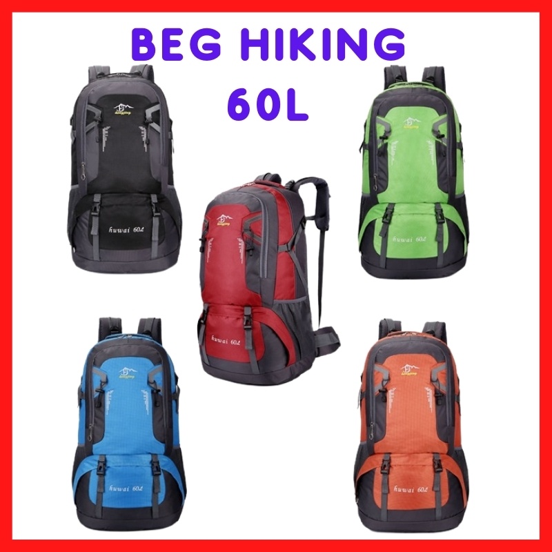 Large Hiking Bag 60L Outdoor Sports Travel Backpack Waterproof Anti-Theft  Bag Beg Besar Kalis Air | Shopee Malaysia