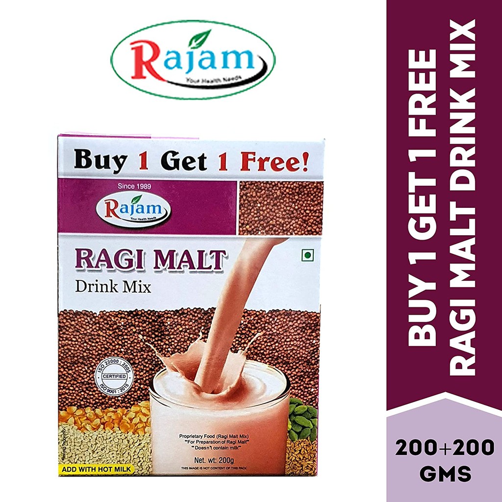 Rajam Instant Ragi Malt Drink Mix 200G Box (Buy 1 Get 1 Free) Shopee Malaysia