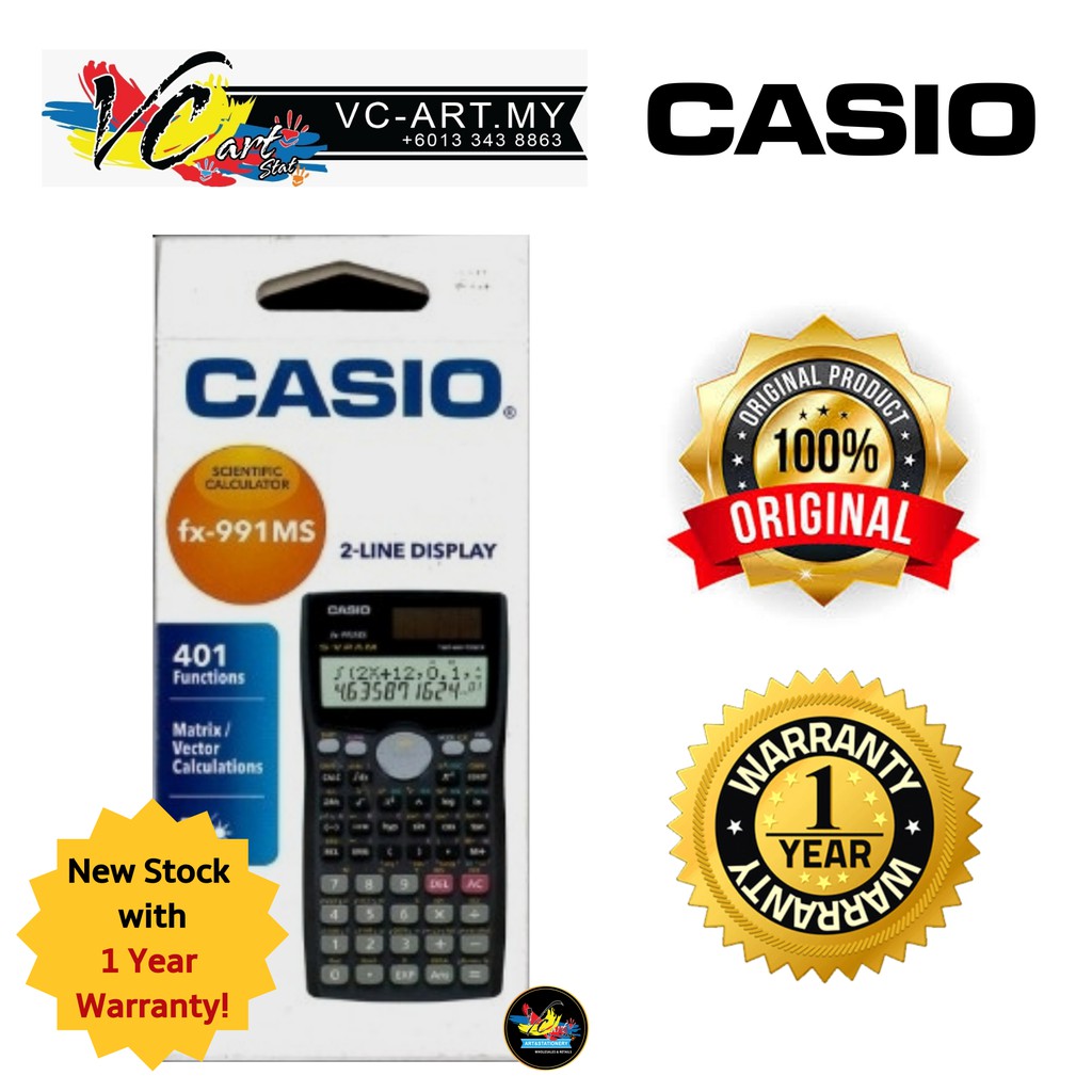 Casio Scientific Calculator Fx 991ms Two Way Power Solar Battery - 