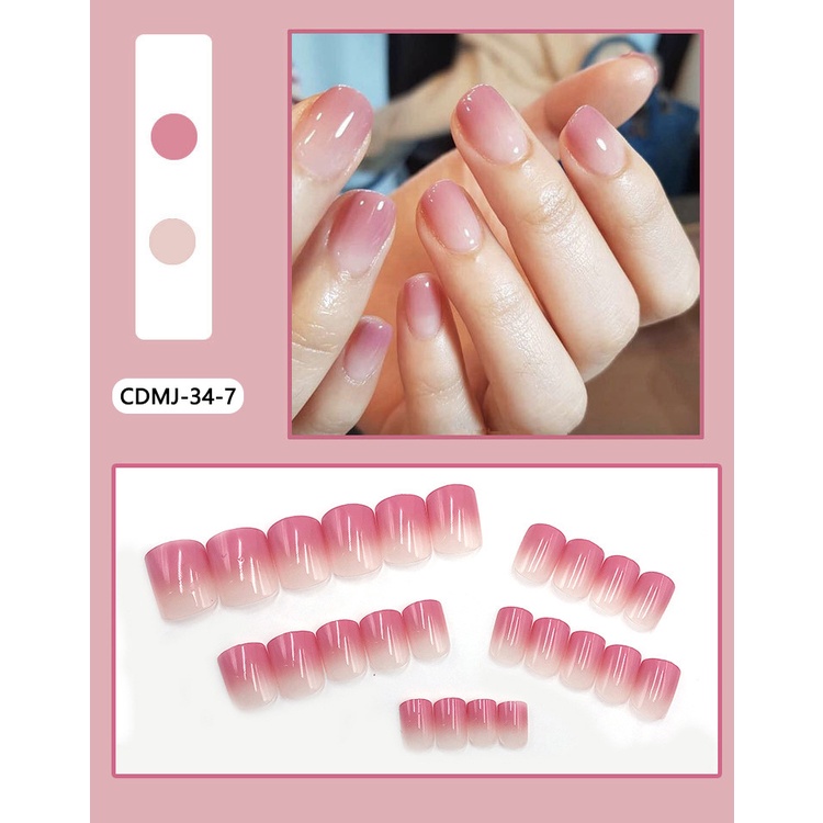 Xiaohongshu Same Style 24 Pieces Wearing Nails Fake Manicure Patches ...