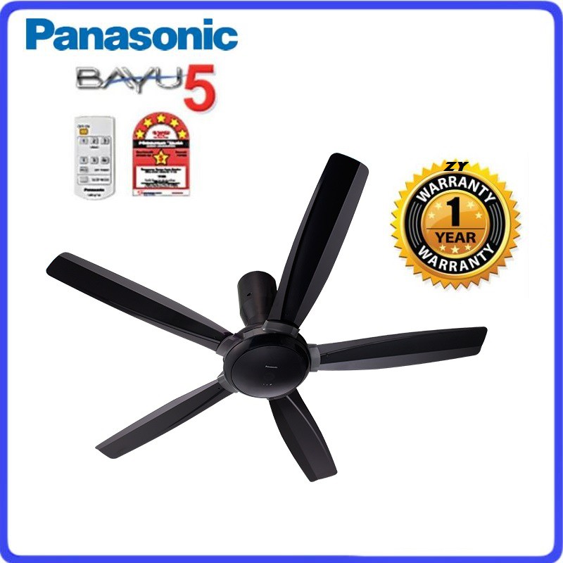 Panasonic Bayu 5 56 5 Blades R C Ceiling Fan F M14d5 Dark Grey White Brown