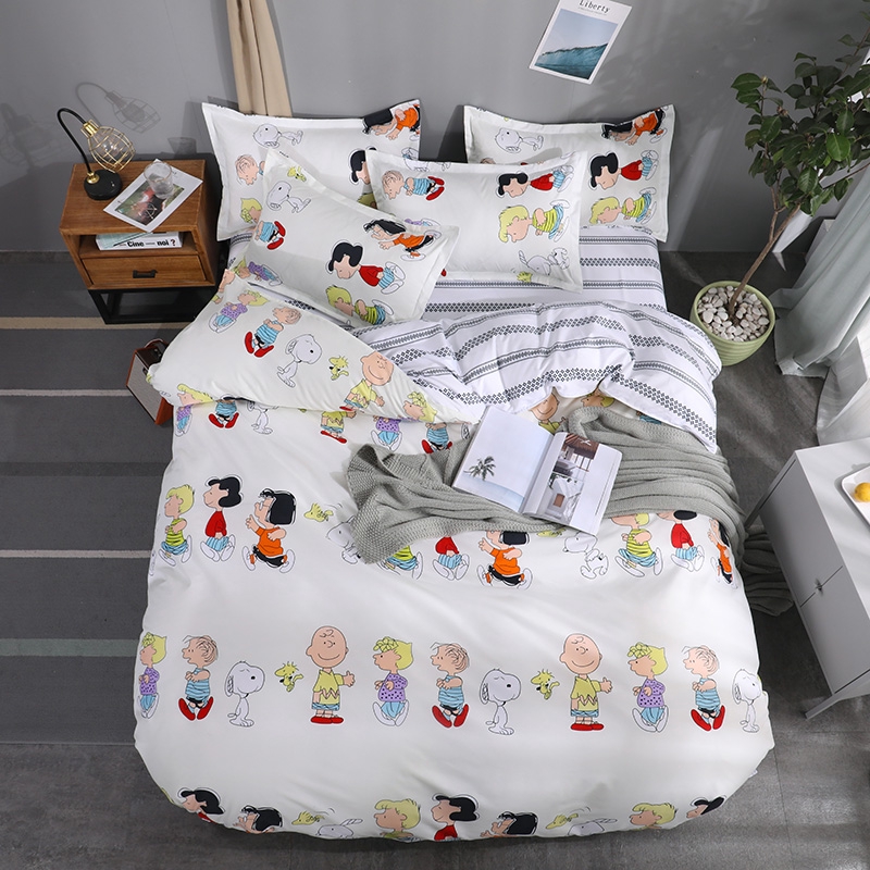 4 In1 Sesame Street Snoopy Bedding Sets(Duvet Cover Bed ...