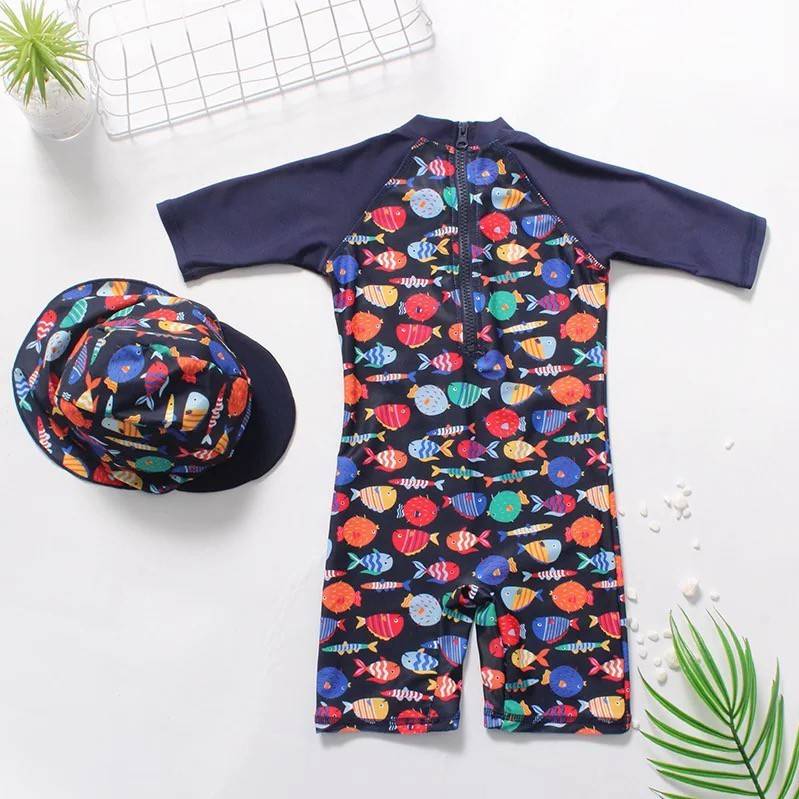 Pakaian Baju Renang Budak Tanpa Topi Mandi Corak Ikan Kids Boy Swimming ...