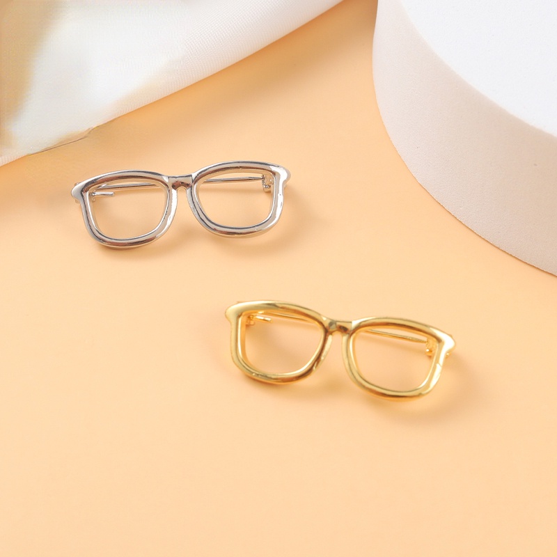 Glasses Frame Enamel Pins Gold Silver Classic Brooches Party Pin